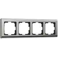 Werkel Рамка на 4 поста (глянцевый никель, Metallic) / W0041602 Werkel Рамка на 4 поста (глянцевый никель, Metallic) / W0041602