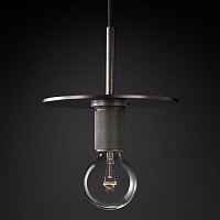 Подвесной светильник RH Utilitaire Disk Shade Pendant Black ImperiumLoft - цена и фото