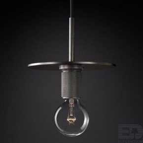 Подвесной светильник RH Utilitaire Disk Shade Pendant Black ImperiumLoft - цена и фото