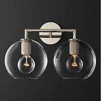 Бра RH Utilitaire Globe Shade Double Sconce Silver ImperiumLoft - цена и фото