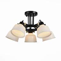 SL714.402.05 Люстра потолочная Черный с золотом/Белый E14 5*40W - цена и фото