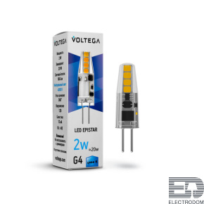 Лампа светодиодная Voltega G4 2W 4000K прозрачная VG9-K1G4cold2W-12 7143 - цена и фото