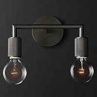 Бра RH Utilitaire Double Sconce Black ImperiumLoft - цена и фото