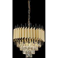 Хрустальная люстра Wertmark WE138.09.403 Cartuccia E14 40 Вт матовое золото, черный - цена и фото