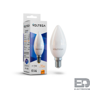 Лампа светодиодная Voltega E14 7W 2800К матовая VG2-C37E14warm7W 7048 - цена и фото