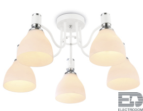 TR303305/5 WH/CH/FR белый/хром/белый матовый E27*5 max 60W D600*270 - цена и фото
