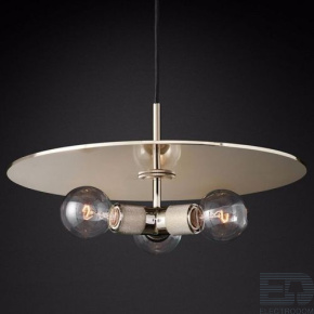 Подвесной светильник RH Utilitaire Disk Triple Pendant Silver ImperiumLoft - цена и фото