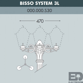 Консоль для паркового фонаря FUMAGALLI BISSO SYS 3L 000.000.S30.A0 - цена и фото