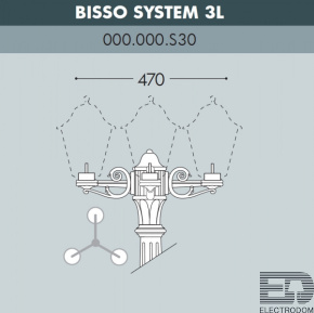 Консоль для паркового фонаря FUMAGALLI BISSO SYS 3L 000.000.S30.A0 - цена и фото