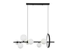 Kink Light 07608-7A,19(01) Люстра Иона черный (плафоны белые матовые) w90*28 h150 G9 7*5W+ Led 17W (4000K) (Led) (лампами не комплектуется) - цена и фото