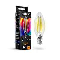 Лампа светодиодная Voltega E14 7W 2800K прозрачная VG10-C35E14warm7W-FHR 7152 - цена и фото