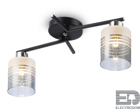 TR303211/2 BK/CH/SM/FR черный/хром/дымчатый/белый матовый E27*2 max 60W 500*170*200 - цена и фото