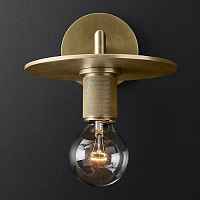 Бра RH Utilitaire Knurled Disk Shade Sconce Brass ImperiumLoft - цена и фото