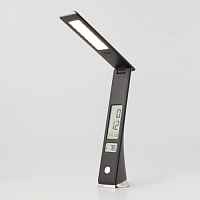 Eurosvet Светодиодная настольная лампа с часами 80504/1 черный - цена и фото