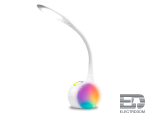 Светодиодная настольная лампа с RGB подсветкой DE532 WH белый LED 4200K+RGB 7.5W - цена и фото