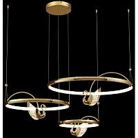 Подвесная люстра LED с пультом Wertmark WE466.06.303 LETIZIA 4+4+4+103 Вт LED 3000K/4000K/6000K золото - цена и фото