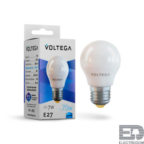 Лампа светодиодная Voltega E27 7W 4000К матовая VG2-G45E27cold7W 7053 - цена и фото