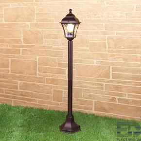 Уличный светильник на столбе Elektrostandart GL 1009F коричневый - цена и фото
