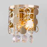 Eurosvet Настенный светильник с хрусталем Eurosvet 10114/2 золото/прозрачный хрусталь Strotskis - цена и фото