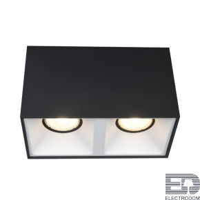 ST168.452.02 Светильник потолочный Черный GU10 2*50W IP20 L82,5xW165xH104 220V Без ламп - цена и фото