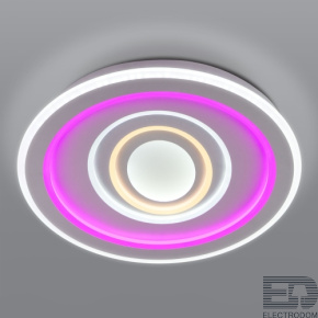 Eurosvet Потолочный светодиодный светильник с цветной подсветкой 90214/1 белый - цена и фото