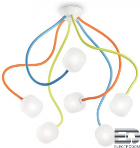 Потолочная люстра Ideal Lux Octopus PL6 Color 174976 - цена и фото