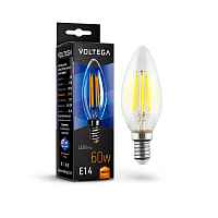 Лампа светодиодная филаментная Voltega E14 6W 2800К прозрачная VG10-C1E14warm6W-F 7019 - цена и фото