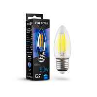 Лампа светодиодная филаментная Voltega E27 6W 4000К прозрачная VG10-C1E27cold6W-F 7029 - цена и фото