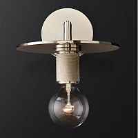 Бра RH Utilitaire Knurled Disk Shade Sconce Silver ImperiumLoft - цена и фото