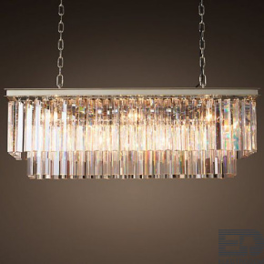 Люстра RH 1920S ODEON CLEAR GLASS FRINGE 90 nickel ImperiumLoft - цена и фото