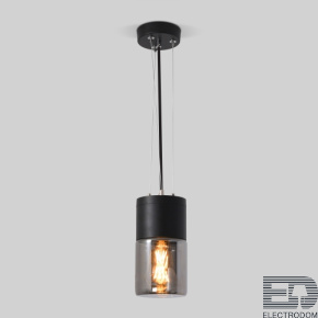 Уличный подвесной светодиодный светильник Roil чёрный/дымчатый плафон IP54 35125/H - цена и фото
