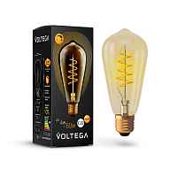 Лампа светодиодная диммируемая Voltega E27 4W 2000К прозрачная VG10-ST64GE27warm4W-FB 7077 - цена и фото