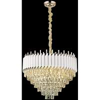 Хрустальная люстра Wertmark WE138.15.003 Cartuccia E14 40 Вт белый, белое золото - цена и фото