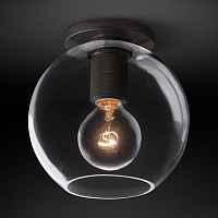 Потолочный светильник RH Utilitaire Globe Shade Flushmount Black Loft Concept 48.067