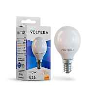 Лампа светодиодная Voltega E14 7W 2800К матовая VG2-G45E14warm7W 7054 - цена и фото
