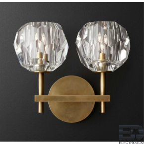 Бра RH Boule de Cristal Double Sconce Brass Бронза ImperiumLoft - цена и фото