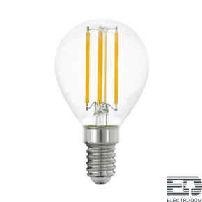 Лампа светодиодная Eglo E14 6W 2700К прозрачная 12542 - цена и фото