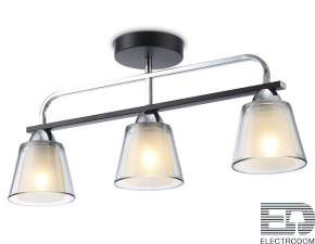 TR303235/3 BK/CH/SM/FR черный/хром/дымчатый/белый матовый E27*3 max 60W 550*120*250 - цена и фото