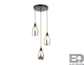 Подвесной светильник TR3550/3 BK/SM черный/дымчатый E14 max 40W 370*130*1000 - цена и фото