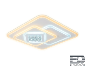 Потолочный светодиодный светильник с хрусталем FA255 WH белый 118W 500*500*80 (ПДУ РАДИО 2.4) - цена и фото