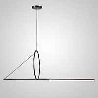 Светодиодный светильник в виде горизонтального стержня на оригинальном подвесе CERCLE ET TRAIT L120 - цена и фото