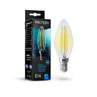 Лампа светодиодная Voltega E14 9W 4000K прозрачная VG10-C35E14cold9W-F 7135 - цена и фото