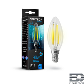 Лампа светодиодная Voltega E14 9W 4000K прозрачная VG10-C35E14cold9W-F 7135 - цена и фото