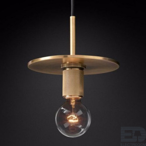 Подвесной светильник RH Utilitaire Disk Shade Pendant Brass ImperiumLoft - цена и фото
