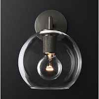 Бра RH Utilitaire Globe Shade Single Sconce Black ImperiumLoft - цена и фото