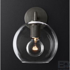 Бра RH Utilitaire Globe Shade Single Sconce Black ImperiumLoft - цена и фото