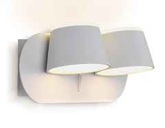 Настенный светодиодный светильник с выключателем FW171/2 WH/S белый/песок LED 3000K 20W 230*100*140