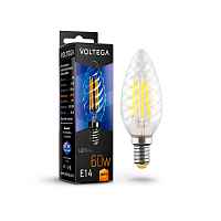 Лампа светодиодная филаментная Voltega E14 6W 2800К прозрачная VG10-CC1E14warm6W-F 7027 - цена и фото
