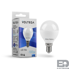 Лампа светодиодная Voltega E14 10W 4000K матовая 8454 - цена и фото
