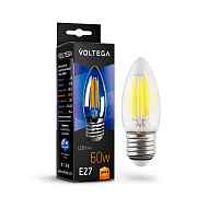 Лампа светодиодная филаментная Voltega E27 6W 2800K прозрачная VG10-C1E27warm6W-F 7046 - цена и фото